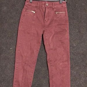 High waisted Maroon Skinnies